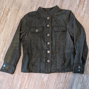 Vintage 2000s cotton moto jacket w/metal buttons